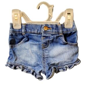 Garanimals 6-9 Month denim jean shorts with ruffles